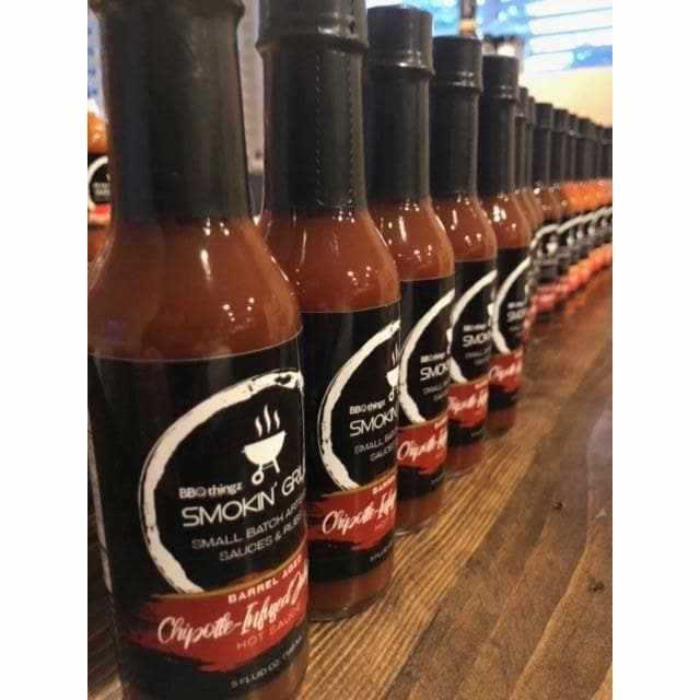Smoky Chipotle Infused Jalapeño Hot Sauce - Barrel Aged Gourmet Hot Sauce for Grilling, BBQ & Tacos - Perfect for Steak, Burgers & Mexican Food