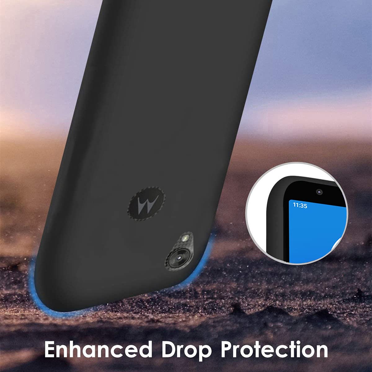Customized Photo Case for Moto E6 - Personalized Picture Shockproof Silicone Phone Cover | Soft Candy Design | Christmas Birthday Thanksgiving Gift | Protective Black Phone Case for Everyday Use & Special Occasions