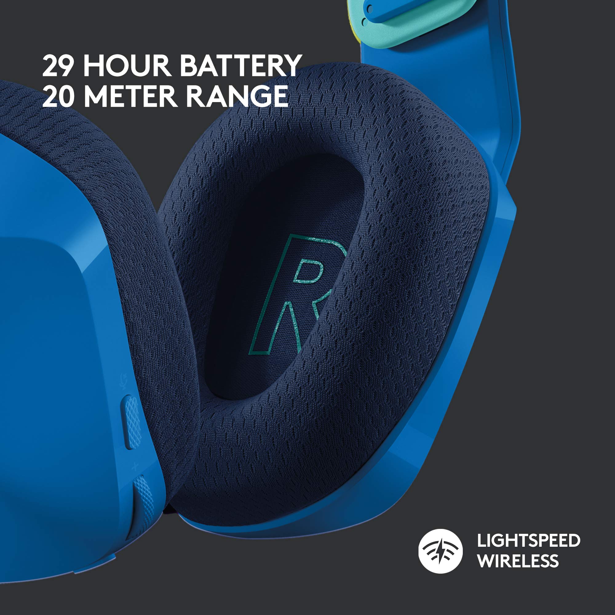 Logitech G733 LIGHTSPEED Wireless Gaming Headset with Suspension Headband, LIGHTSYNC RGB, Blue VO!CE Mic Technology & PRO-G Audio Drivers - Blue | Perfect for PC, PS5, Xbox & Streaming