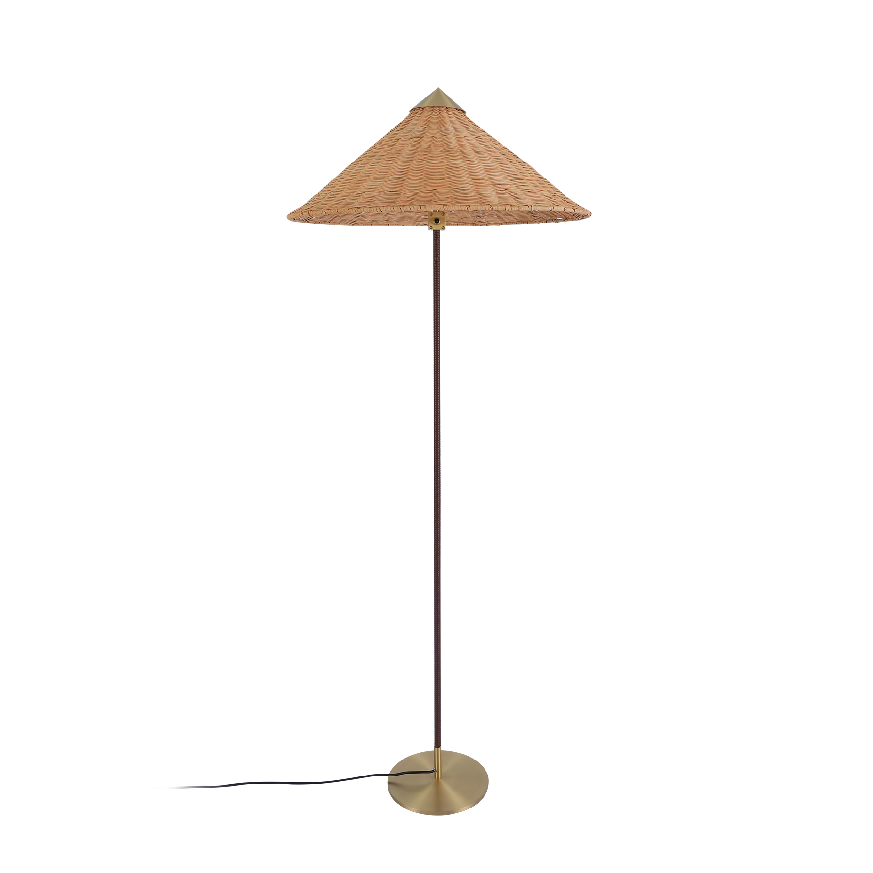 Modern Chinese Hat Floor Lamp - Stylish Rattan Shade for Living Room, Bedroom & Office Decor - Perfect for Cozy Ambiance and Reading Nook Lighting