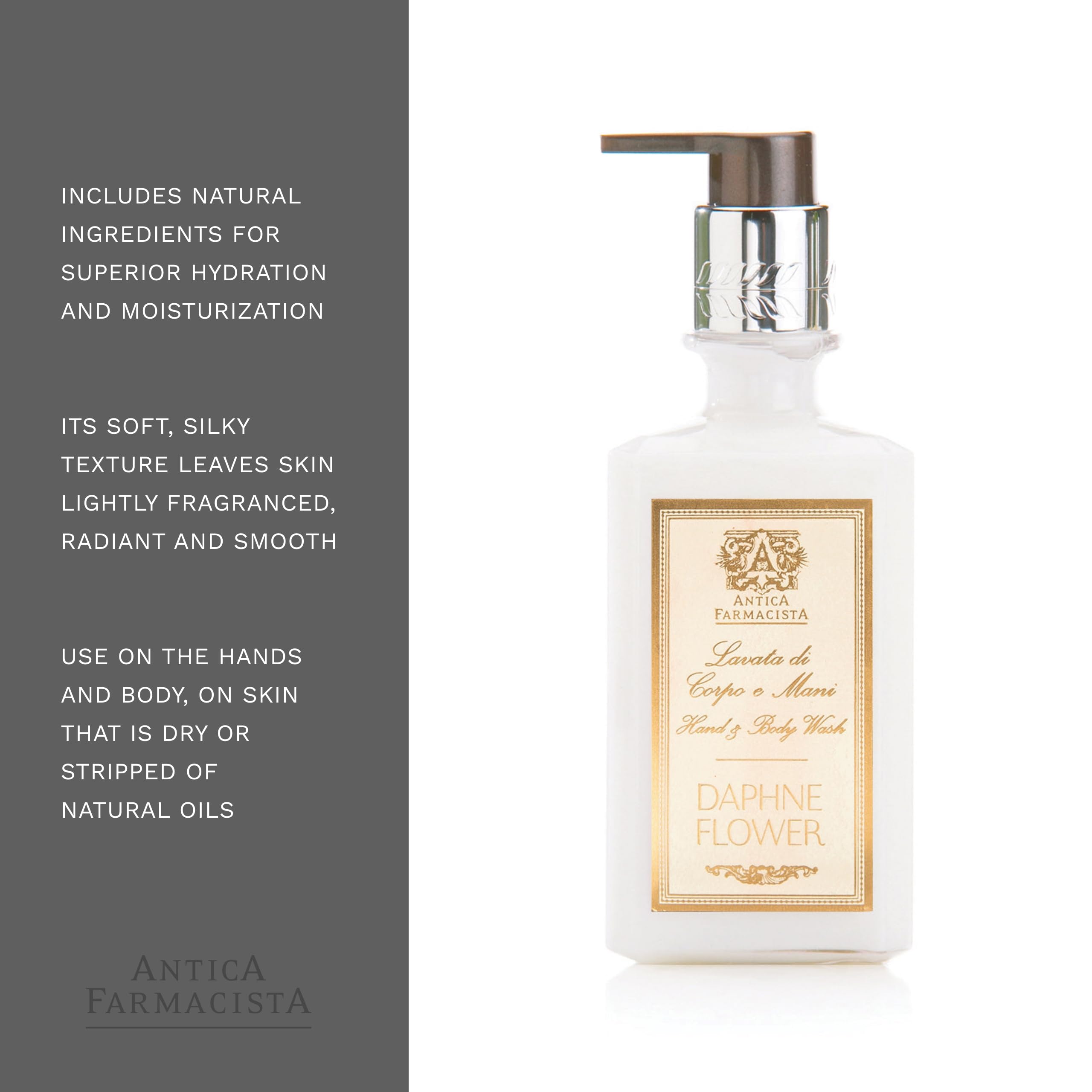 Antica Farmacista Body Moisturizer - Hydrating Scented Lotion with Daphne Flower | Premium Moisturizing Cream for Dry Skin | Luxury Skincare Gift for Women & Men | 10 Oz | Perfect for Daily Hydration, Spa Days & Gift Giving