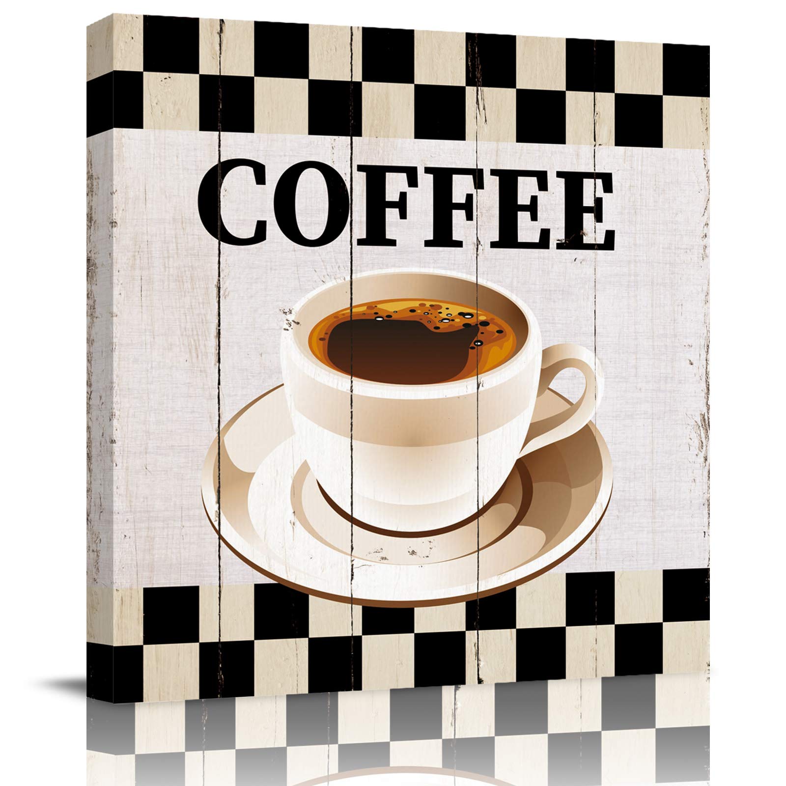 Vintage Wood Grain Coffee Canvas Wall Art - 20