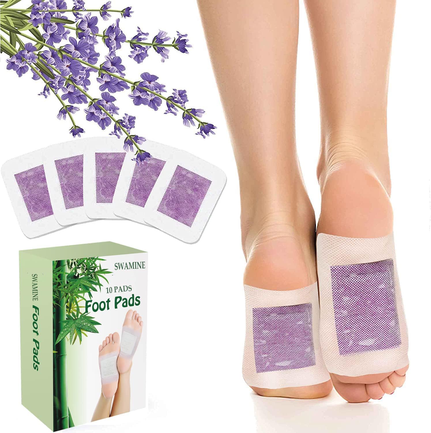 Organic Detox Foot Pads - Natural Ginger Infused Foot Patches for Stress Relief & Body Cleansing | Pain-Free Adhesive Pads for Better Sleep & Toxin Removal (10 Pads) | Perfect for Nighttime Relaxation & Wellness Routine