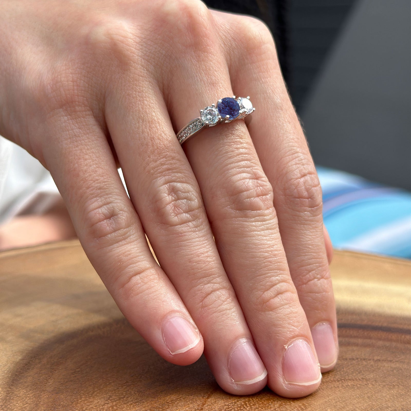 14K Yellow Gold Three Stone Round Lab Alexandrite Vintage Style Ring for Women - Elegant Birthstone Jewelry Gift for Anniversary, Engagement & Special Occasions