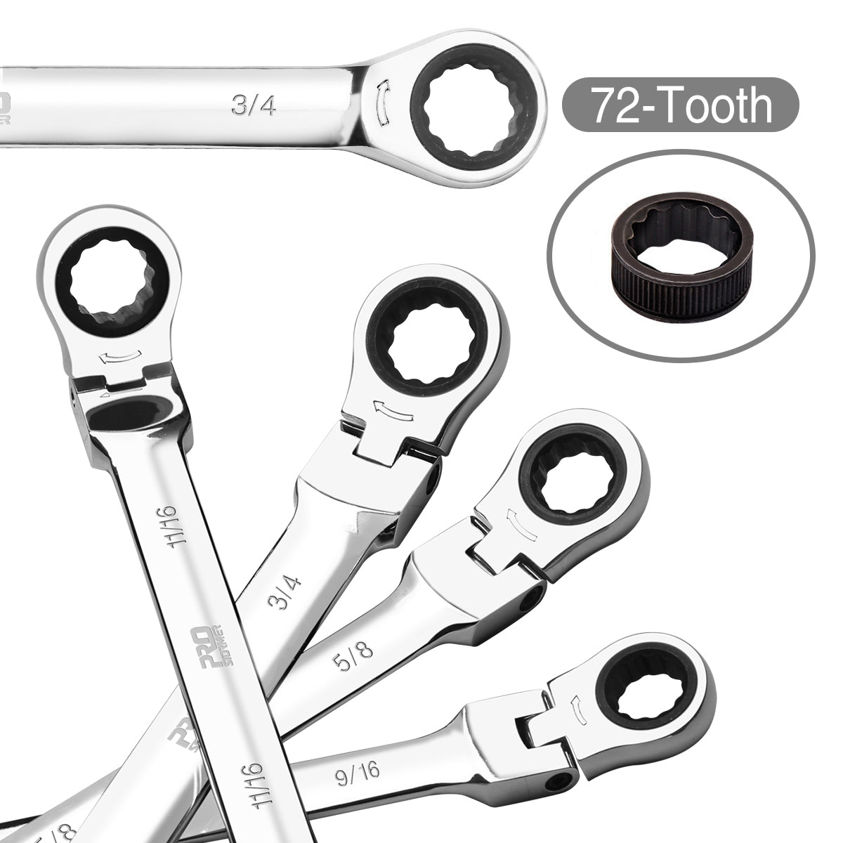 20-Piece SAE & Metric Ratcheting Wrench Set - Professional Grade Tool Kit for Automotive Repair, DIY Projects, and Mechanical Maintenance
