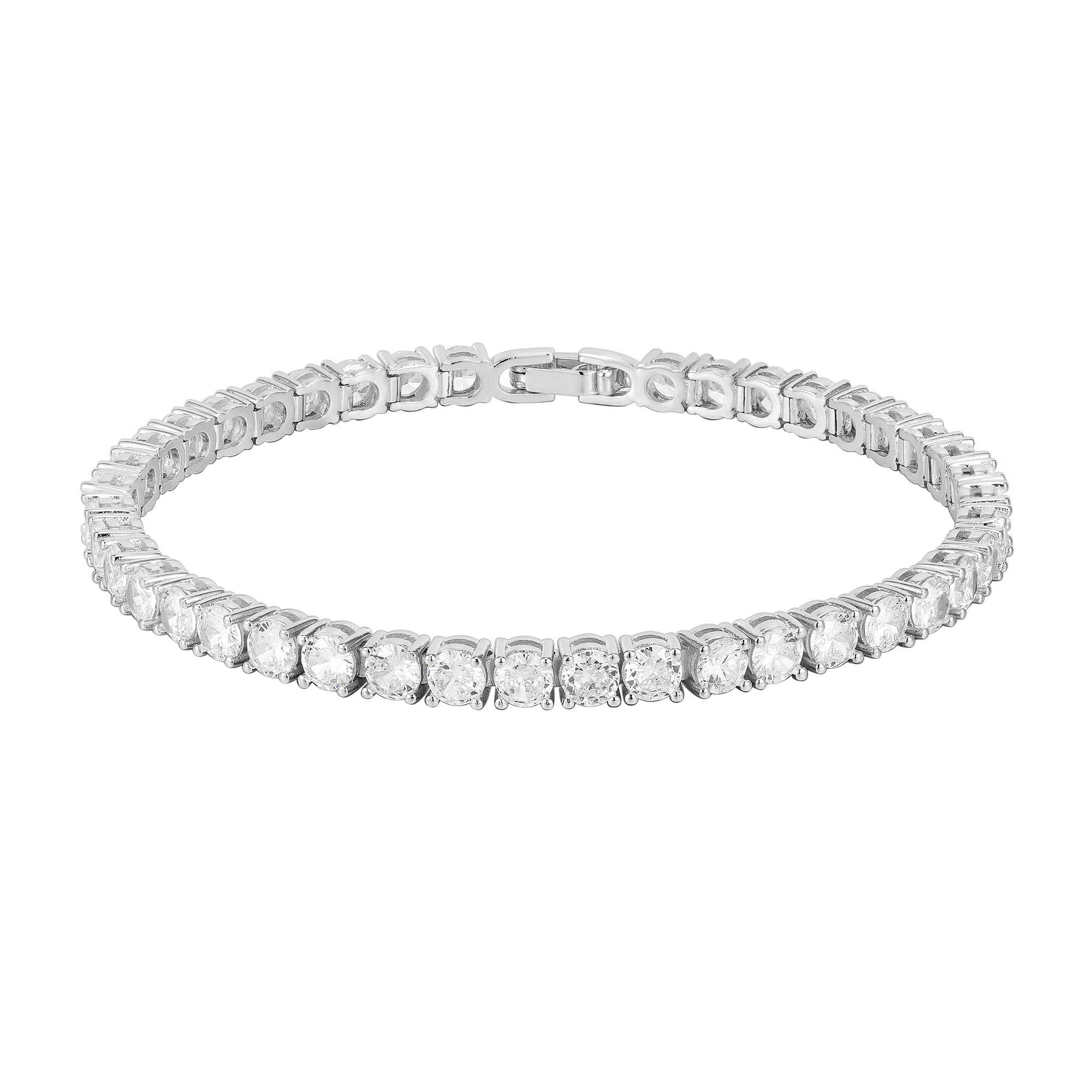 PAVOI 14K Gold Plated Cubic Zirconia Tennis Bracelet for Women | 4mm CZ Classic Gold Bracelet | Adjustable 6.5-7.5 Inch | Perfect for Weddings, Parties & Everyday Elegance