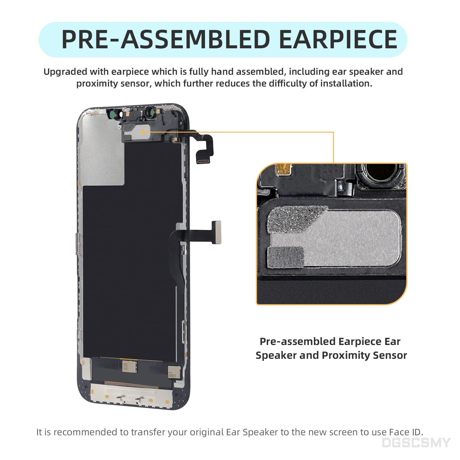 Original Title: [OLED for iPhone 12 pro max Screen Replacement with Ear Speaker Proximity Sensor OLED 3D Touch Display Digitizer 6.7
