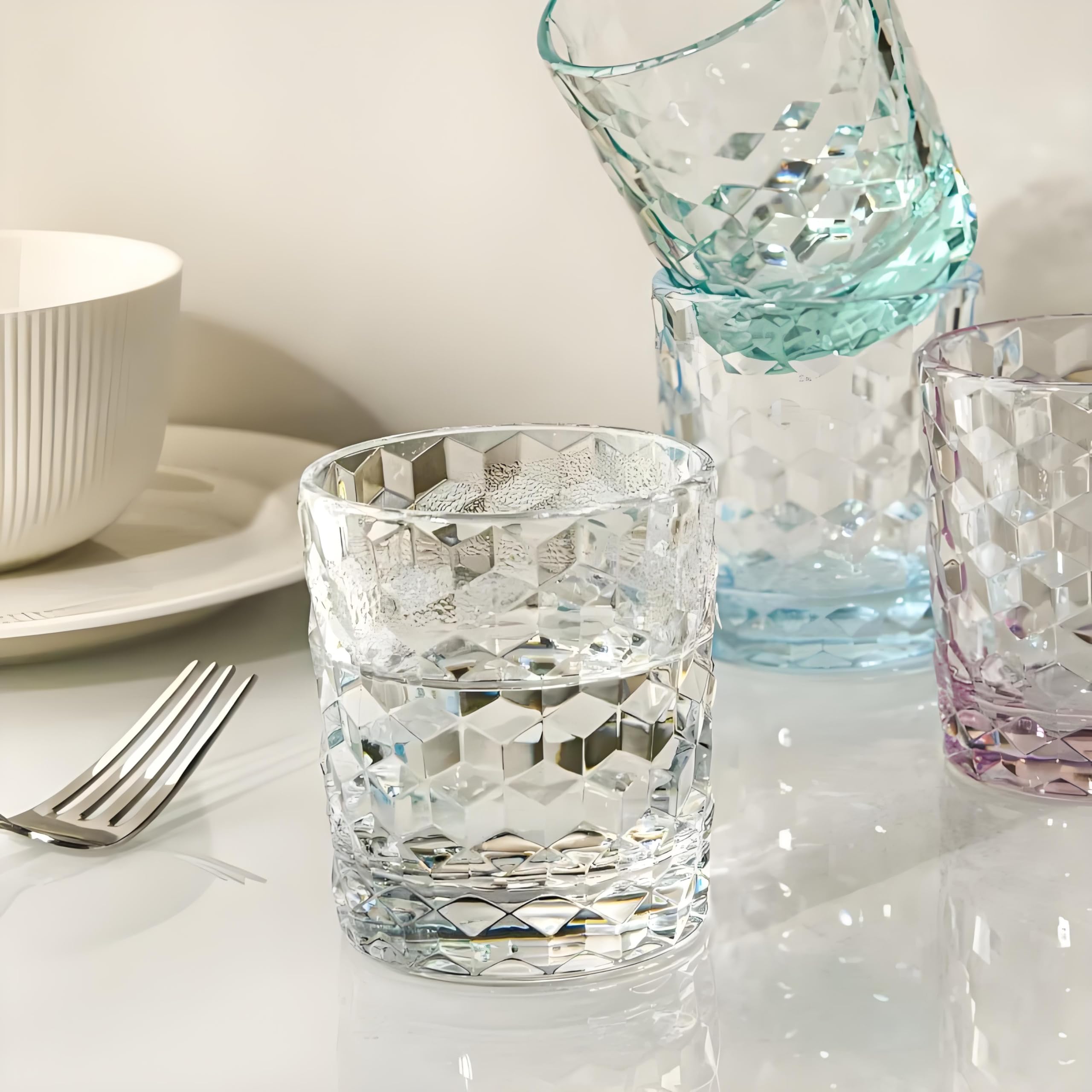 8 Oz Unbreakable Tritan Drinking Glasses - Dishwasher Safe, BPA Free, Shatterproof Plastic Cups - Set of 6 Clear Reusable Glasses for Water, Juice, Soda - Perfect for Kitchen, Picnics, Parties & Outdoor Use