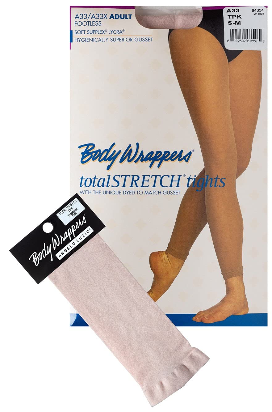 Body Wrappers Women's Supplex TotalSTRETCH Footless Tights - High Waist Yoga Dance Workout Leggings for Pilates, Gym & Activewear