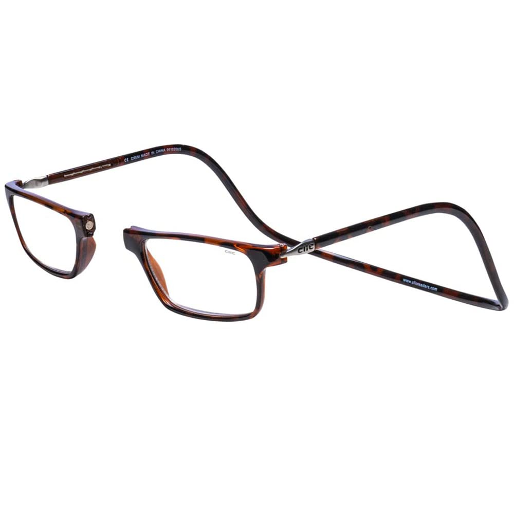 Magnetic Reading Glasses for Men & Women - Computer Readers with 3.50 Magnification - Executive Style Tortoise Frame (M-XL) - Perfect for Office Work, Screen Reading & Daily Use