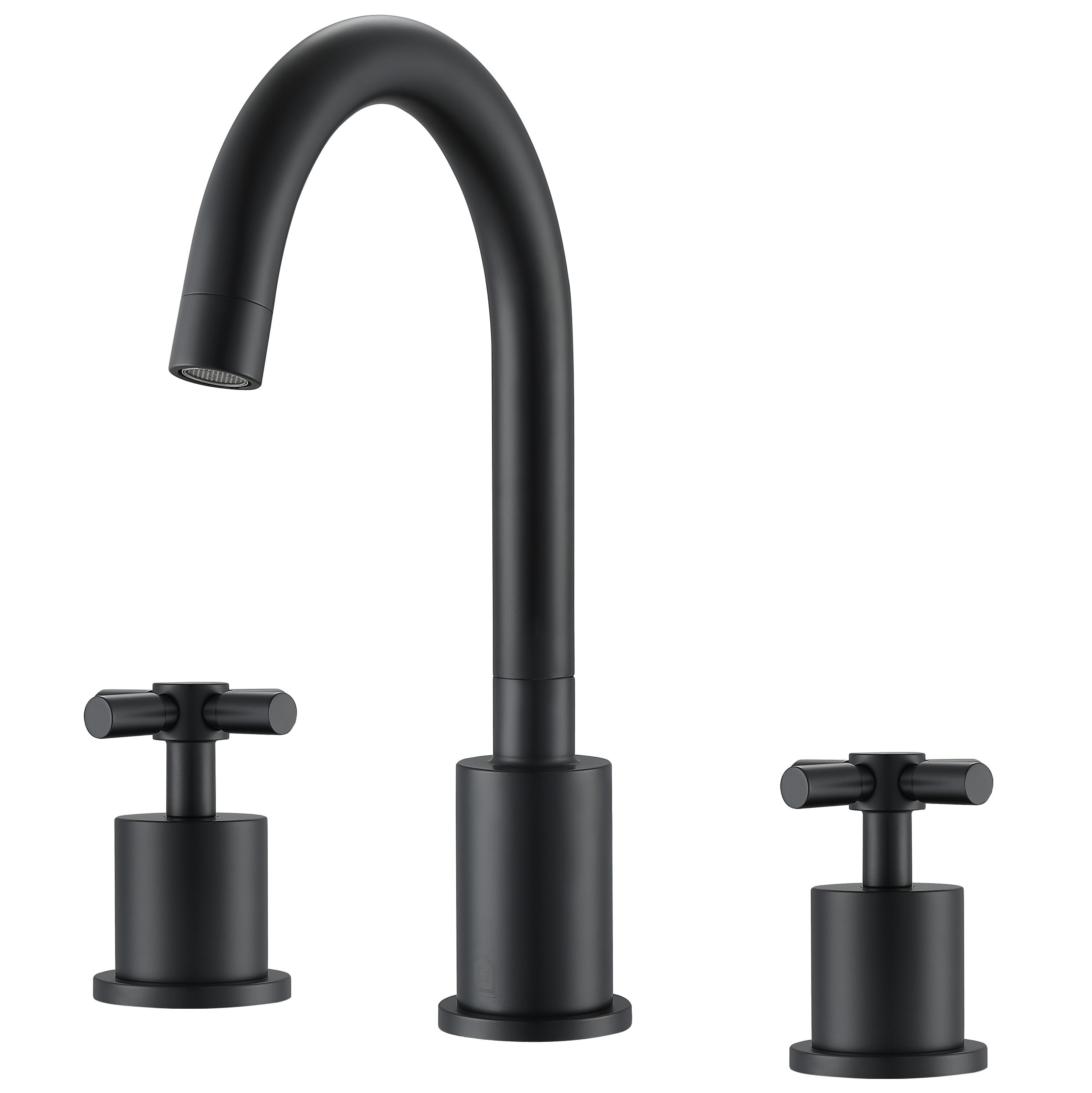 Ancona Prima 3 Widespread Double Handle Bathroom Faucet in Matte Black - Modern Matte Black Bathroom Sink Faucet for Vanity, Powder Room & Guest Bath - Easy Installation & Durable Finish
