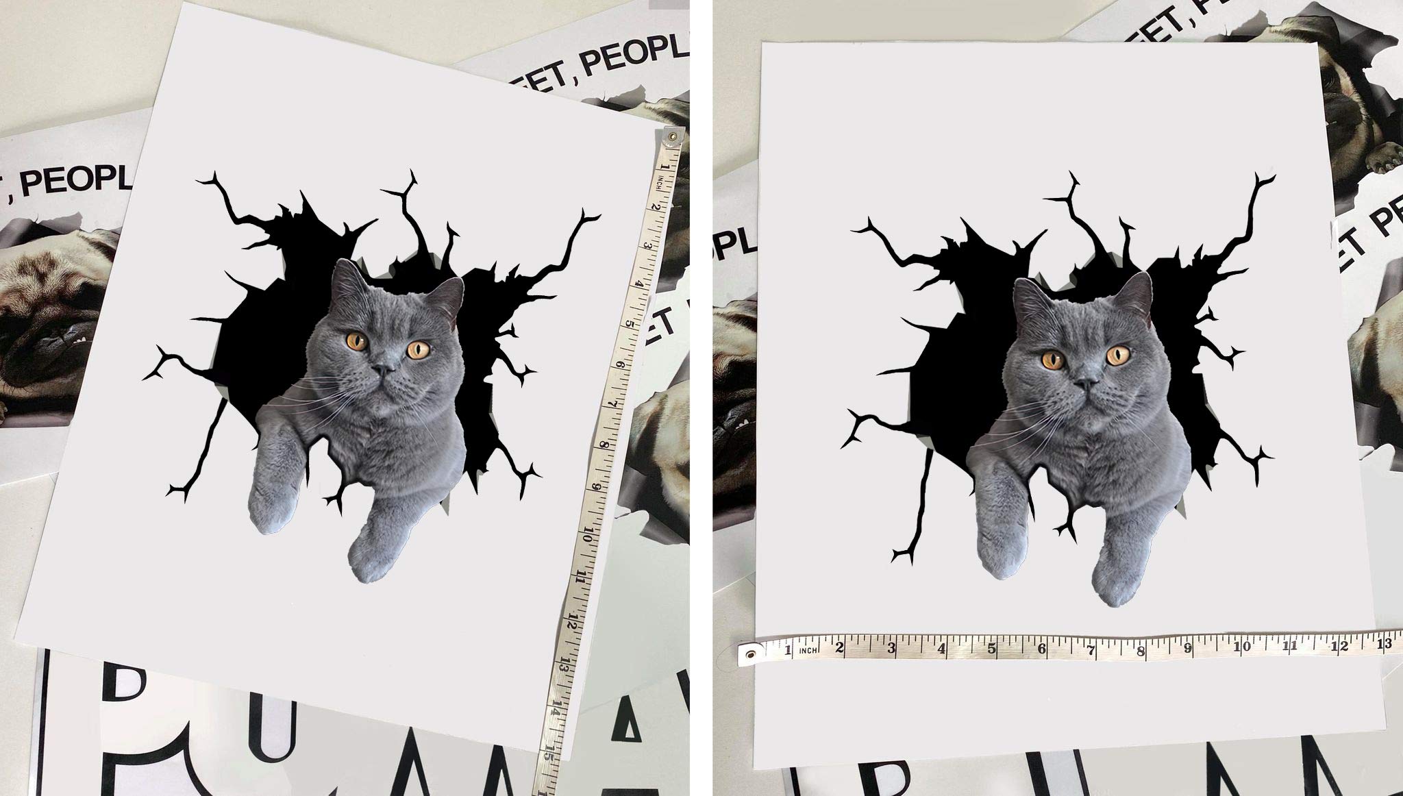 British Shorthair Cat Car Decals - Pack of 2 Large 10