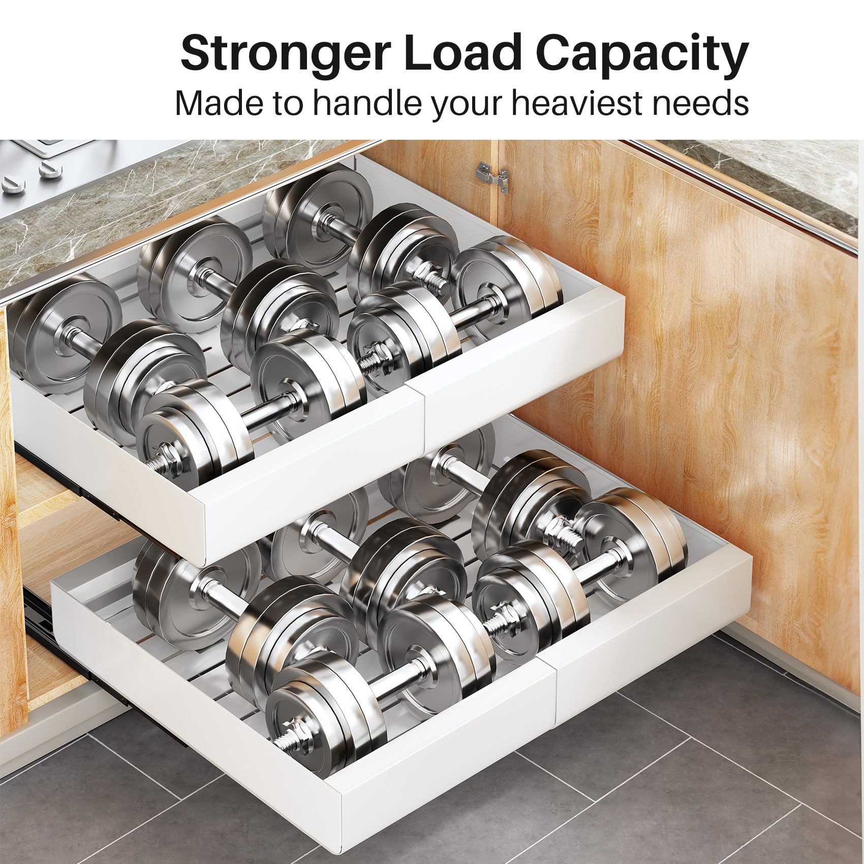 Heavy Duty Pull Out Cabinet Organizer - Expandable (11.7
