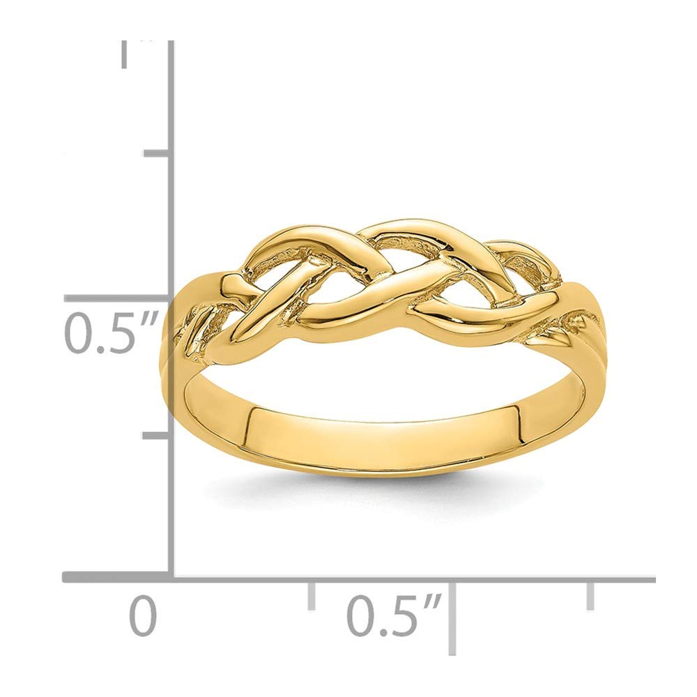 Jewels By Lux 14K Yellow Gold Braided Knot Ring - High Polish Finish, Elegant Wedding Band, Anniversary Gift for Women - Perfect for Special Occasions & Everyday Wear