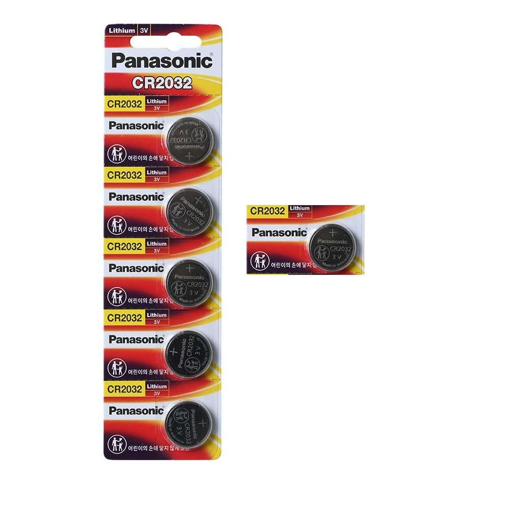 Panasonic CR2032 Lithium 3V Coin Cell Battery - 6 Pack (Exp. Date 2022) | Long-Lasting Power for Watches, Key Fobs, Calculators & Medical Devices