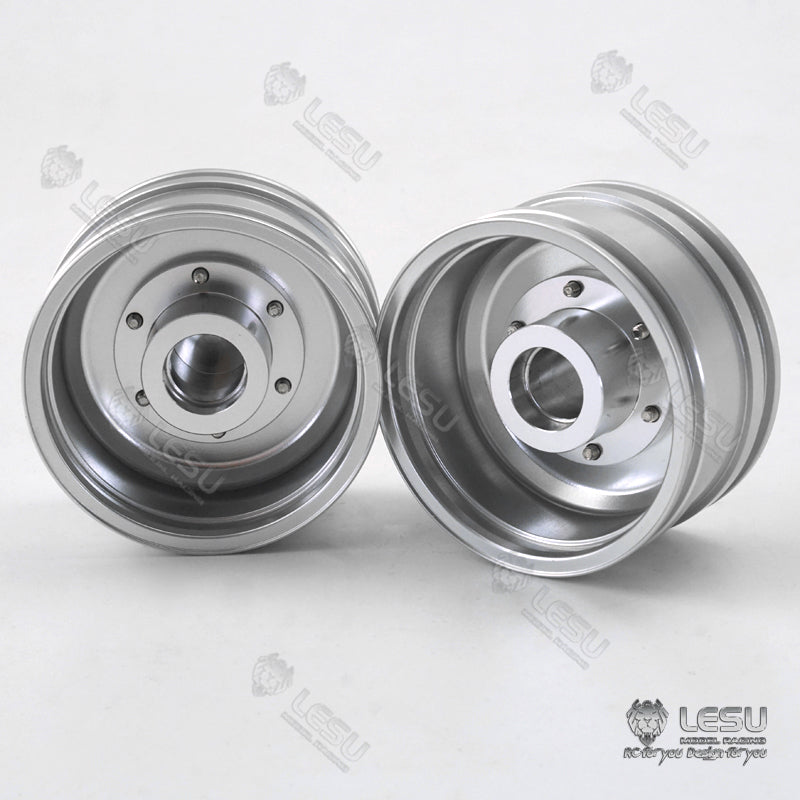 1/14 Scale LESU Metal Front & Rear Wheel Hub Bearings with Brake Rubber Tires - Compatible with TAMIYA RC Tractor Truck & Dumper Trailer - DIY Upgrade Parts for Off-Road RC Vehicle Performance