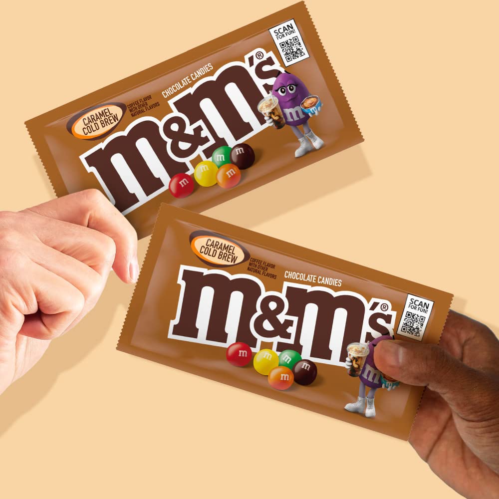 M&M'S Caramel Cold Brew Chocolate Candy - 33.82 Oz Bulk Box (24 Count) | Perfect for Office Snacks, Party Favors & Halloween Treats