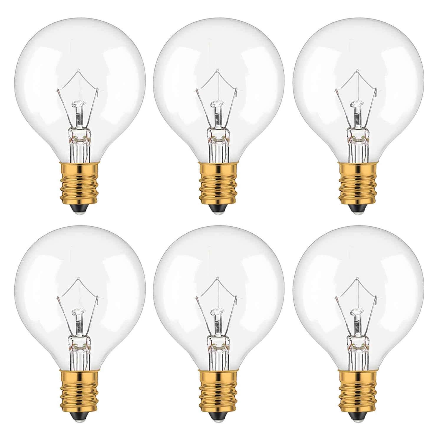 25W Wax Warmer Bulbs - 6 Pack G50/G16.5 Globe E12 Clear Light Bulbs for Full Size Scentsy & Candle Wax Warmers | 120V Long Lifespan Bulbs | Perfect for Home Aromatherapy & Relaxation Spaces