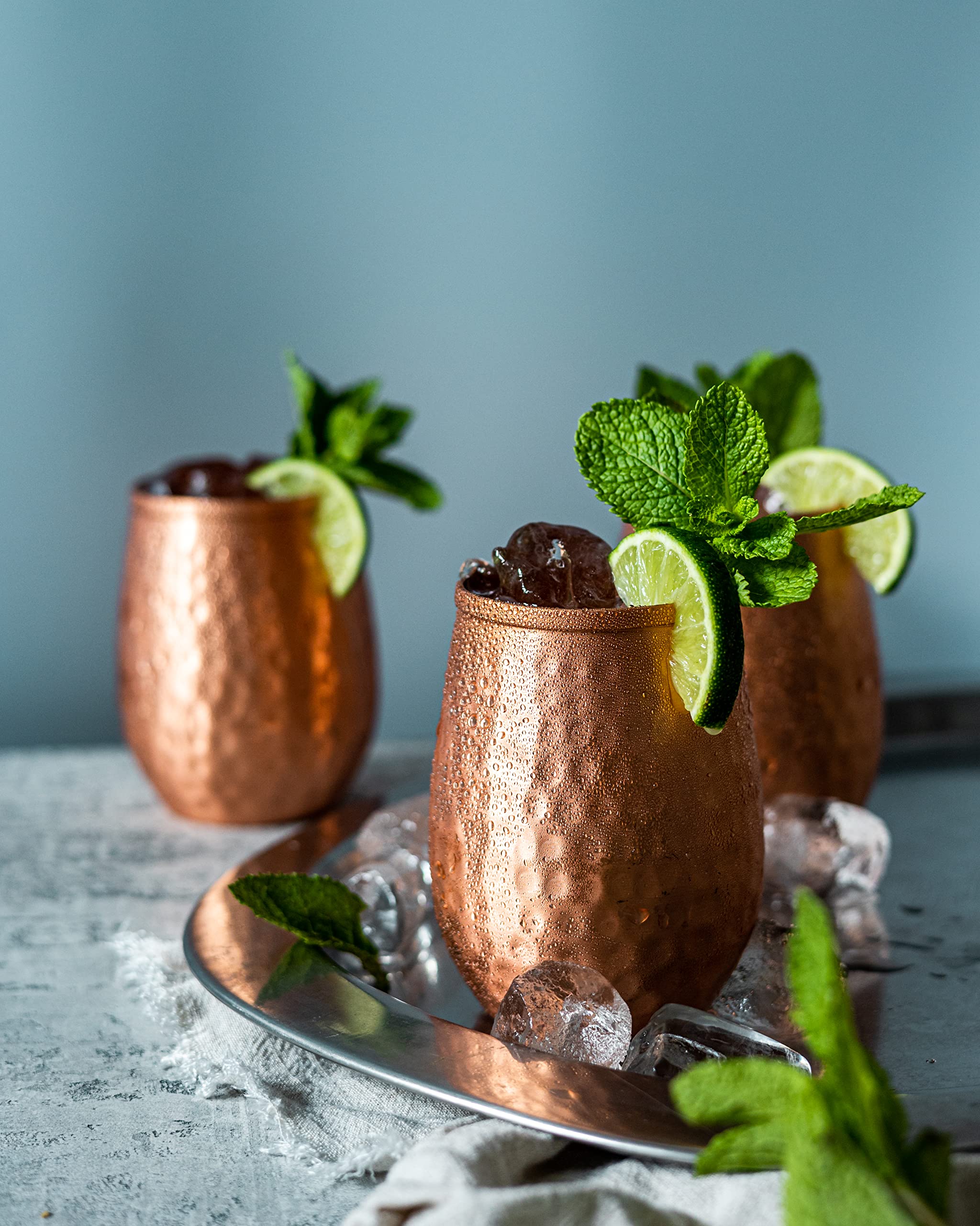 Premium 12 Oz Copper Cups Set of 4 - Pure Copper Tumbler for Wine, Water & Cocktails - Moscow Mule Cups Better Than Glass or Plastic - Perfect for Parties, Gifts & Home Bars