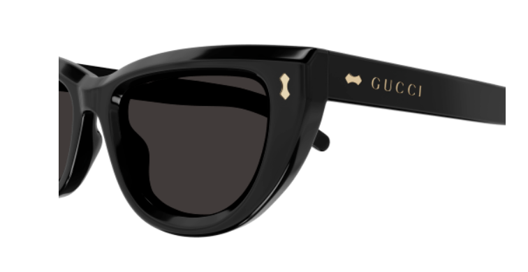 Gucci GG1521S 001 Black/Grey Cat Eye Sunglasses for Women - Stylish UV Protection Shades for Outdoor, Beach & Driving
