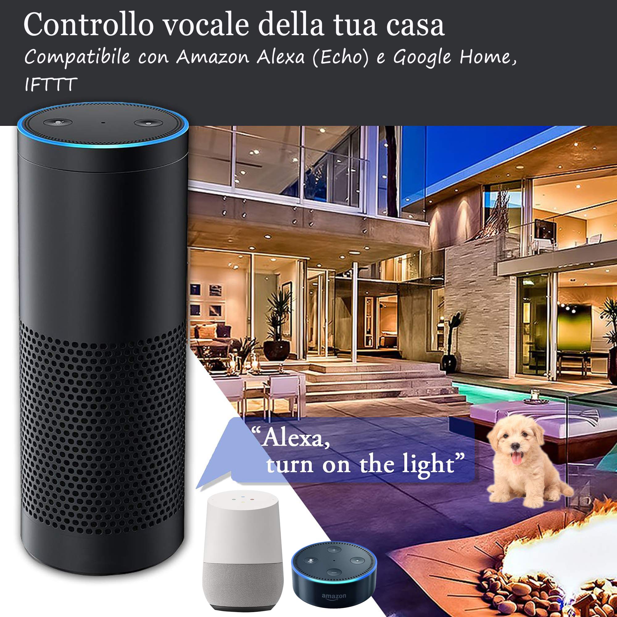 Jinvoo WiFi Smart Wall Touch Light Switch - 2 Gang, Remote Control via Smartphone, Compatible with iOS & Android, Works with Alexa Echo & Google Home Assistant | Perfect for Smart Home Automation & Voice Control