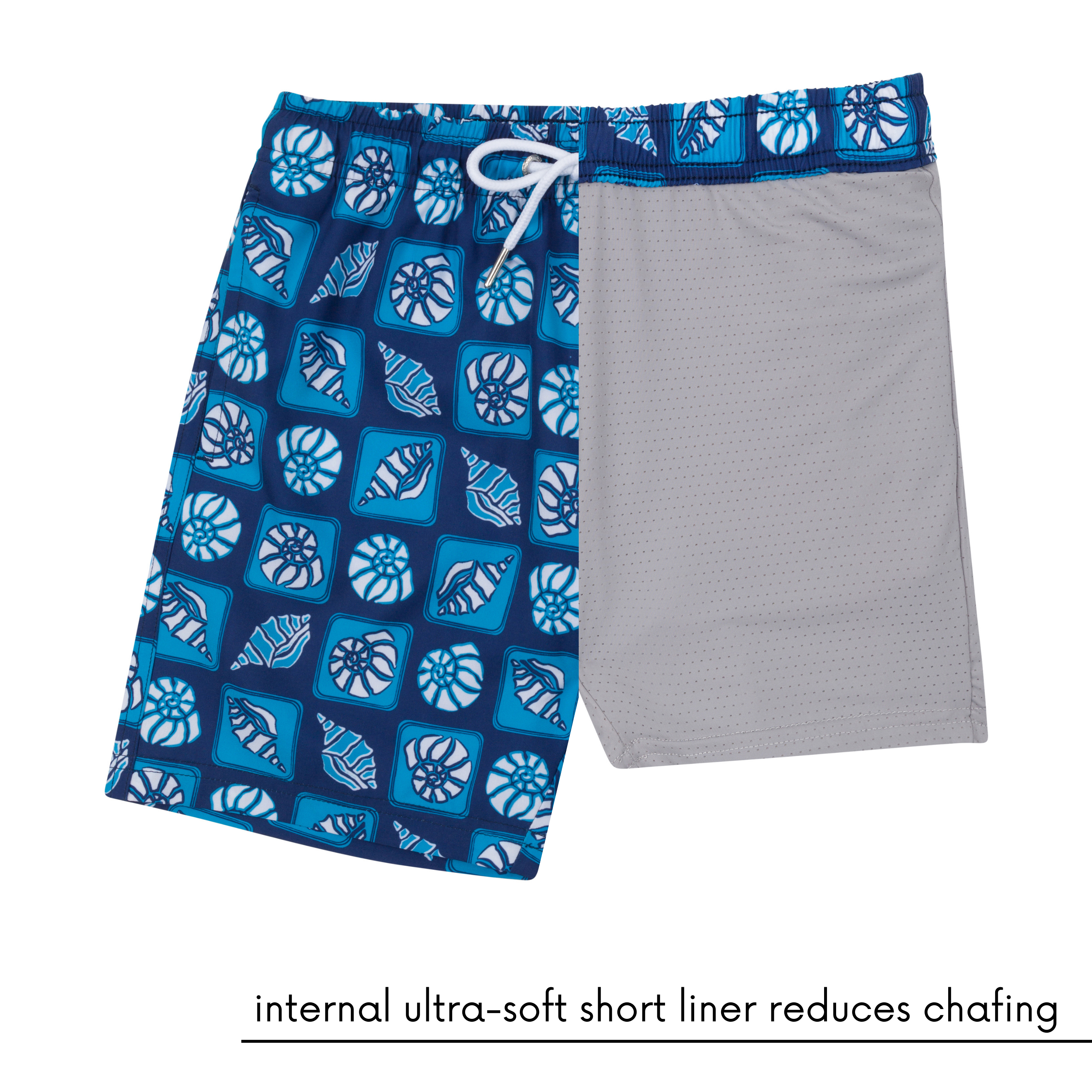 Boys Swim Trunks with Boxer Brief Liner - Quick Dry Swim Shorts for Kids (Sizes 6-14) | Coastal Design - Perfect for Beach, Pool & Summer Water Activities
