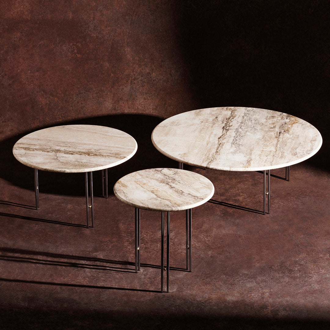 Gubi Gamfratesi Ioi Side Table - Modern Scandinavian End Table for Living Room, Bedroom & Office - Stylish Small Table with Wooden Legs & Marble Top