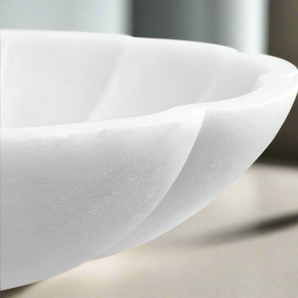 Large White Decorative Bowl - Elegant Ceramic Serving Bowl for Home Decor, Fruit Display, and Centerpiece | Perfect for Dining Table, Kitchen, and Living Room Decor