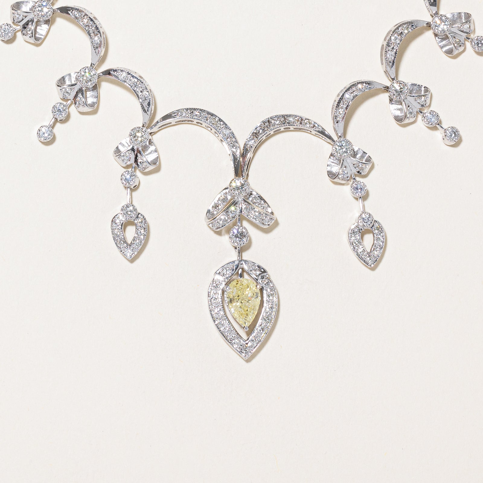 GIA Certified Fancy Yellow Diamond & Diamond Encrusted Necklace | 5.62 Carat Total Weight | 16.5 Inches | Luxury Jewelry for Weddings, Anniversaries & Special Occasions