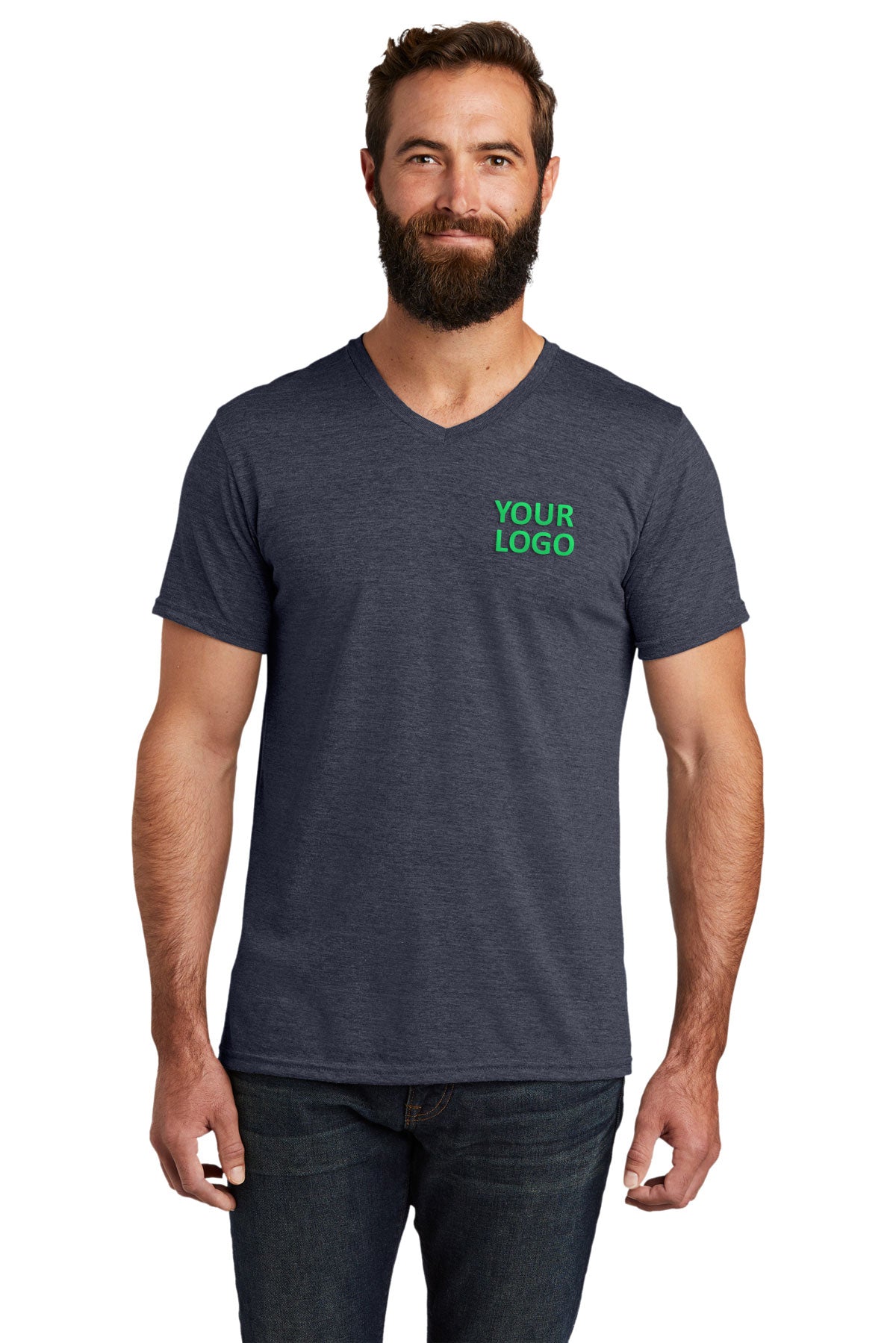 Premium Allmade Unisex Tri-Blend V-Neck T-Shirt - Soft Rebel Blue - Eco-Friendly Comfort Fit for Men & Women - Perfect for Casual Wear, Gym, and Everyday Outfits