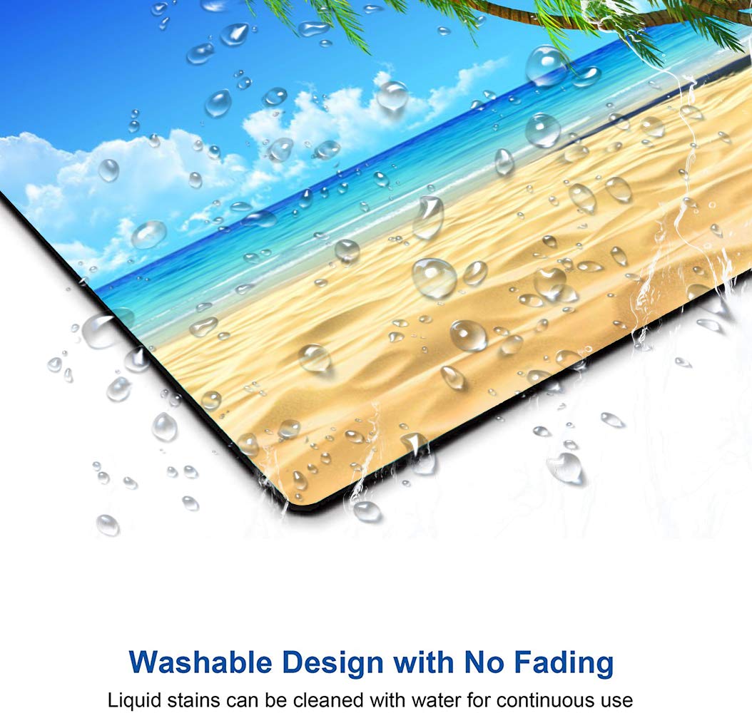Waterproof Non-Slip Beach Mouse Pad with Coconut Trees Design - Square Rubber Base Mouse Mat for Office, Home & Laptop - Perfect for Tropical Decor, Work Desks & Vacation-Themed Workspaces