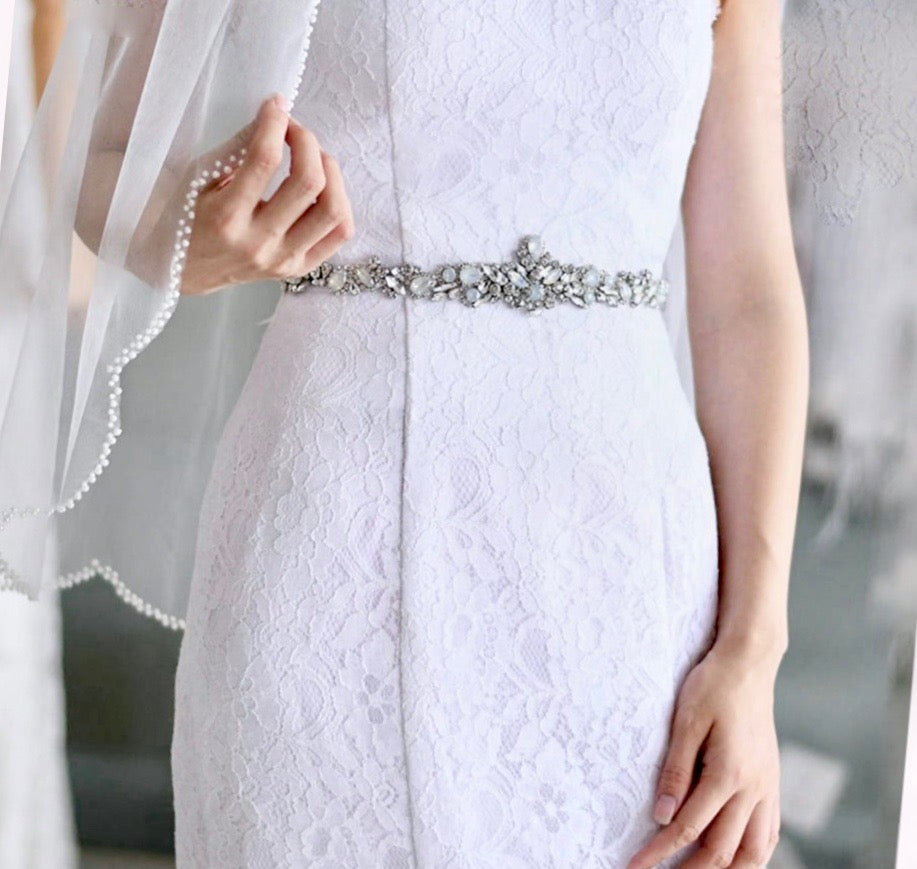 Swarovski Opal Bridal Belt - Elegant Wedding Sash for Brides, Bridesmaids & Prom - Perfect for Weddings, Formal Events & Special Occasions