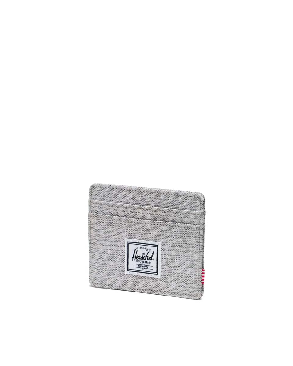 Herschel Charlie RFID Blocking Cardholder Wallet - Light Grey Crosshatch Design for Men & Women | Slim & Secure for Everyday Use, Travel, and Business