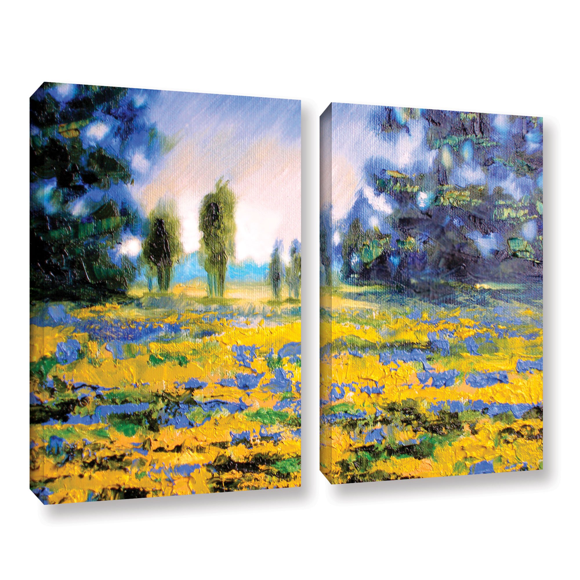 ArtWall Susi Franco's Sea of Butter 2-Piece Canvas Wall Art Set - 36x48 Inch Stretched Gallery Wrapped Paintings for Living Room, Bedroom & Office Decor