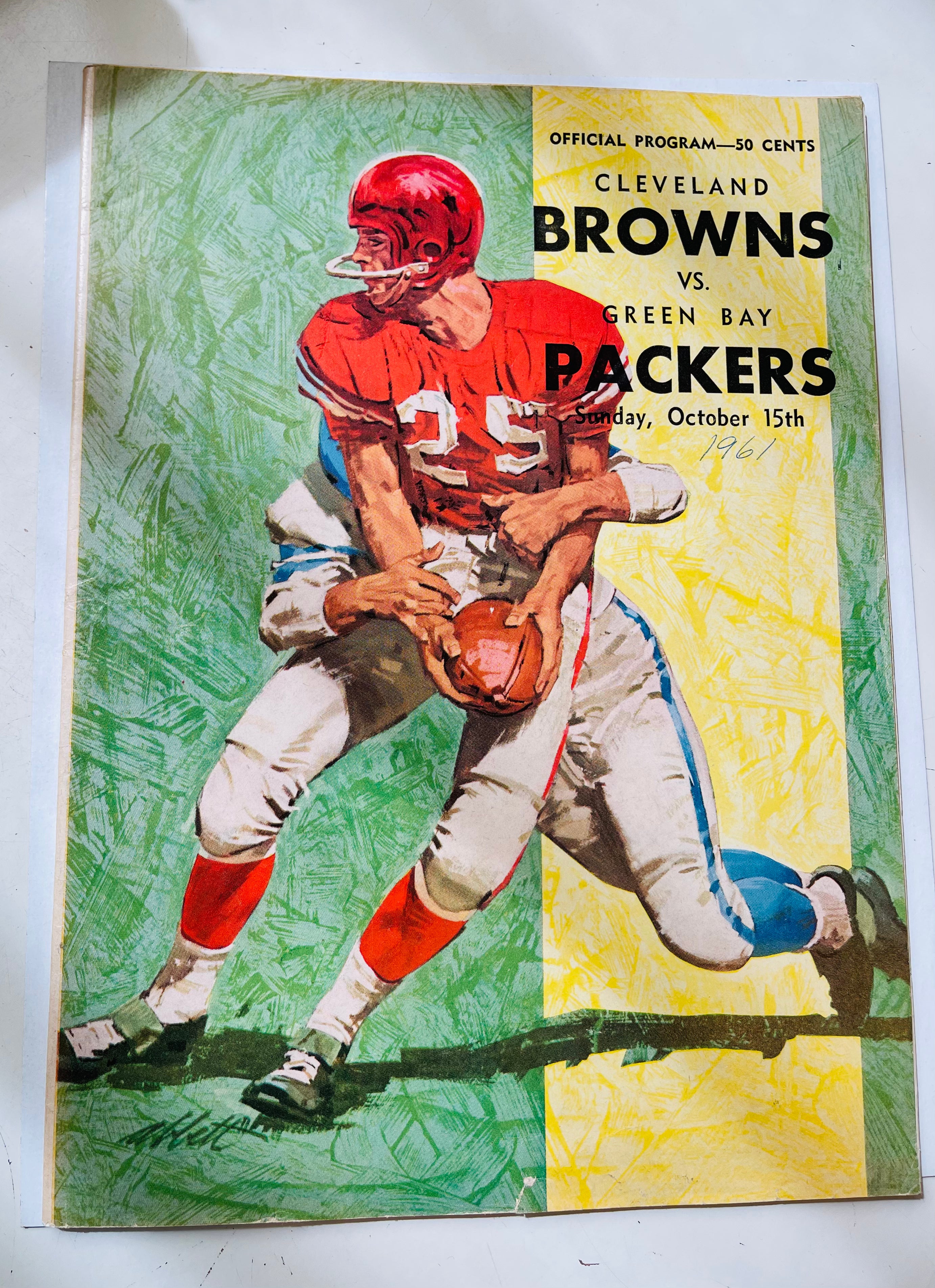 Vintage 1961 Cleveland Browns vs Green Bay Packers NFL Championship Game Program - Rare Football Collectible for Sports Memorabilia Fans & History Enthusiasts | Perfect for Framing, Display, and Gift Giving