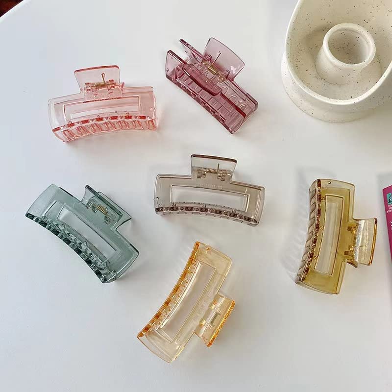 EPARTY Acrylic Jelly Hair Clips for Women - Strong Hold Claw Clips for Thick & Thin Hair - Cute Black Hair Accessories - Perfect Gift for Girls & Women (Great for School, Work, Parties & Everyday Use)