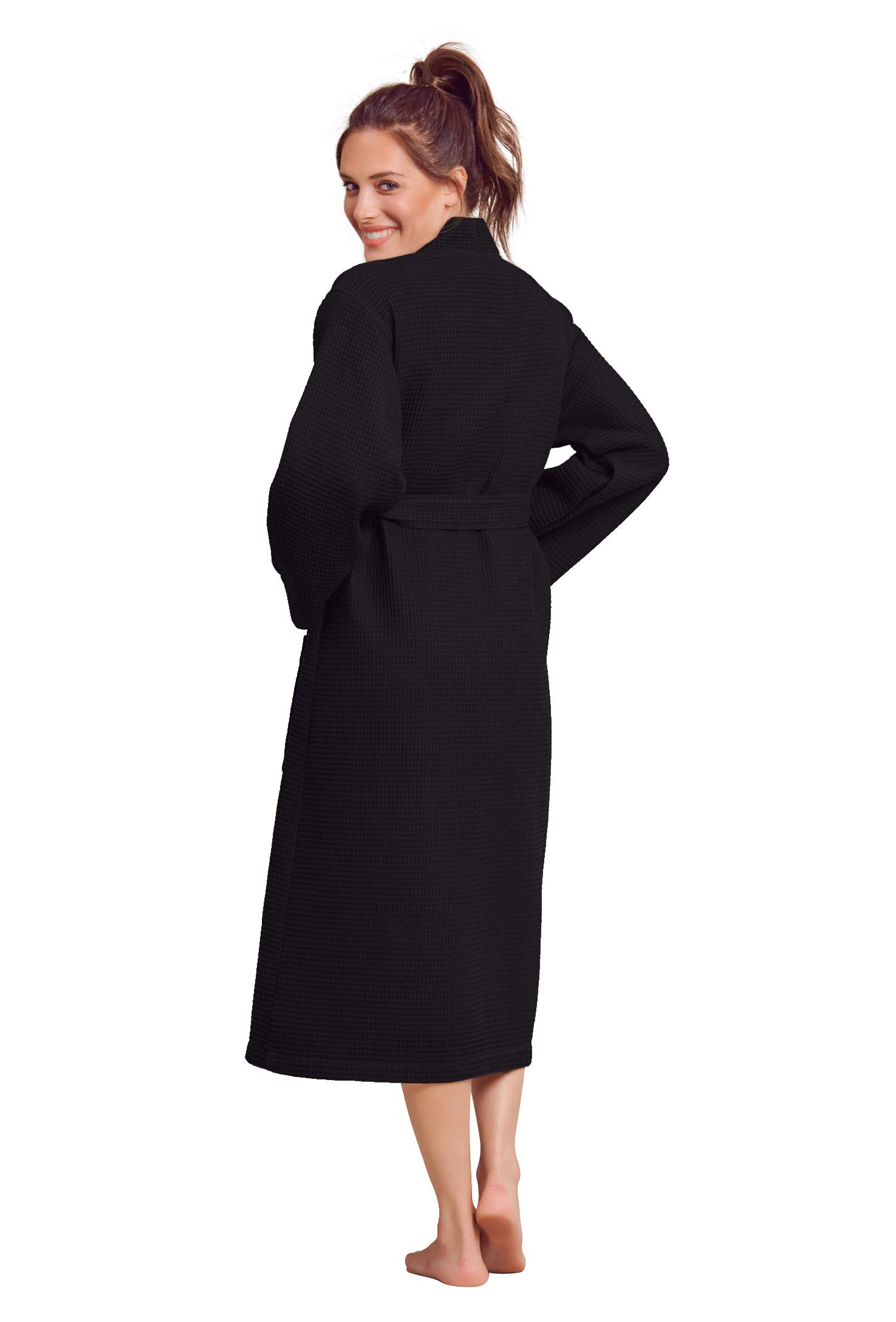 Luxury Soft Absorbent Lightweight Long Kimono Waffle Spa Bathrobe for Women - Perfect for Relaxing at Home, Spa Days & Hotel Stays