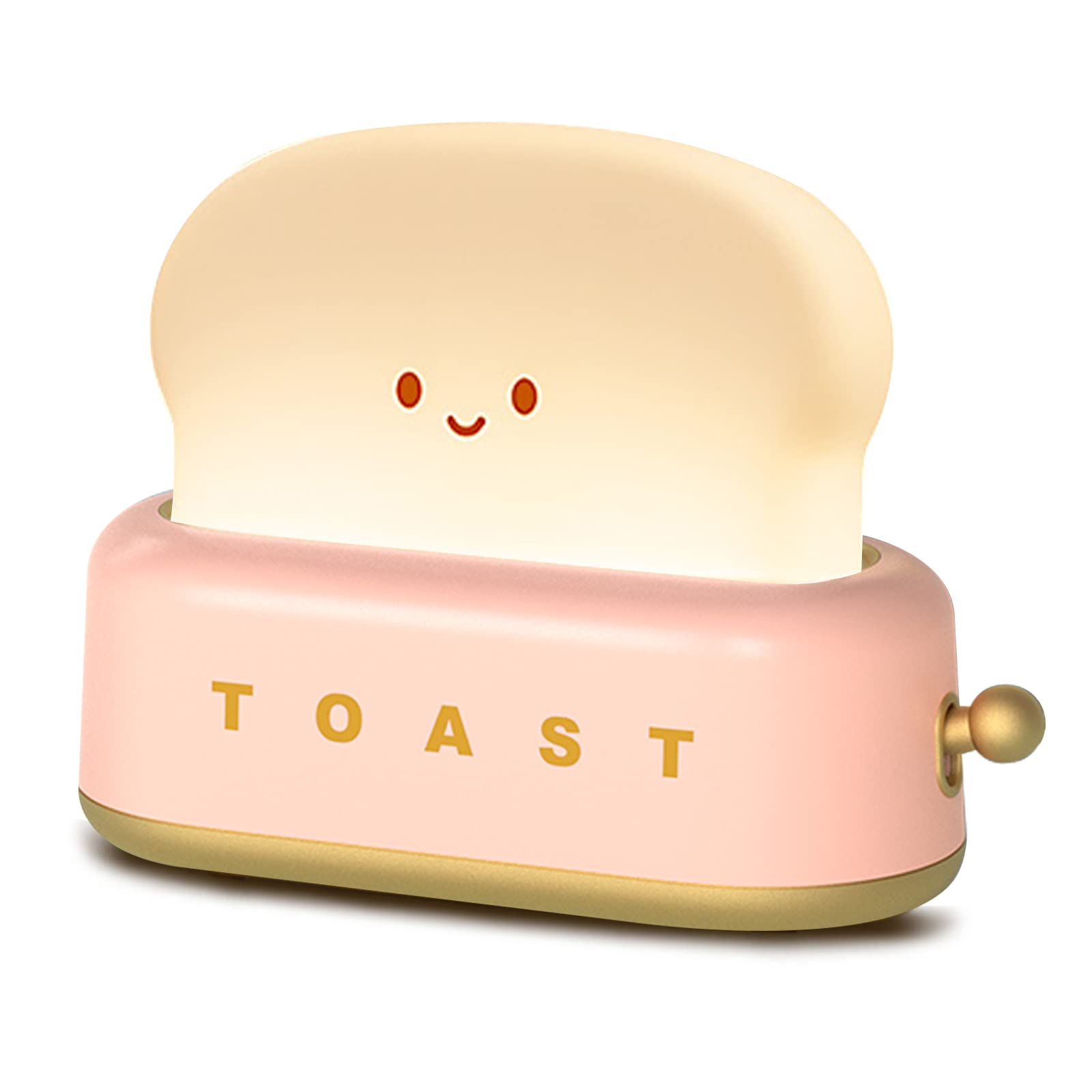QANYI Cute LED Toast Bread Night Light - Rechargeable Kawaii Desk Lamp with Timer, Portable Decor for Kids Girls Teens - Perfect for Bedroom, Nursery, Christmas Gifts & Cozy Night Reading