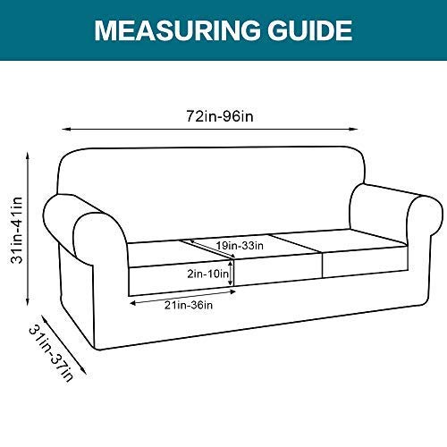 Turquoise 3-Piece Sofa Cover Set - Stretchable Couch Slipcover for 3-Seater & Loveseat - Soft Jacquard Fabric Furniture Protector for Living Room, Bedroom, and Office Use