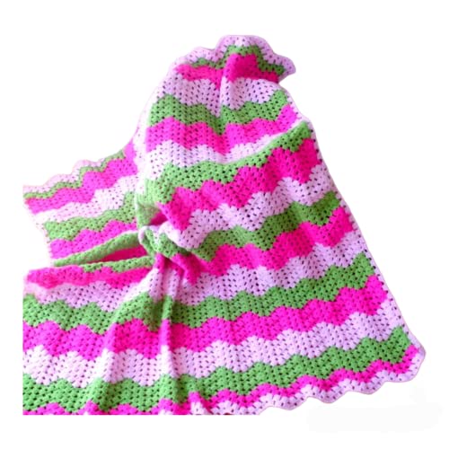 Handmade Baby Blanket - Soft V-Stitch Ripple Crochet Blanket for Newborns, Infants & Toddlers | Perfect for Nursery, Stroller & Gift Giving