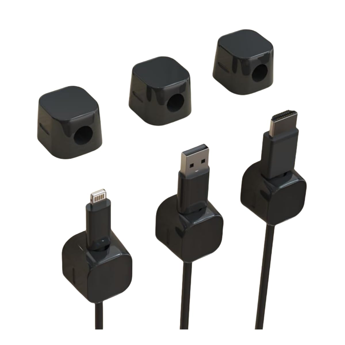 6-Pack Cord Organizer Set - Cable Holder for Nightstand, Phone Charger & Bedside Table - Wall Mounted Cable Clamp for Bedroom & Office Organization - Perfect for Tidy Desks, Home & Travel Use