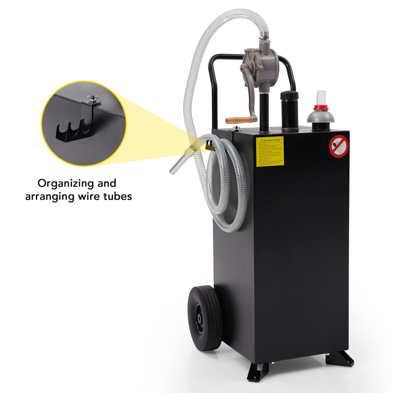 GARVEE 30 Gallon Gas Caddy with Hand Pump - Heavy Duty Fuel Storage Container for Gasoline, Diesel & Kerosene - Ideal for Garage, Workshop, Farm & Emergency Preparedness
