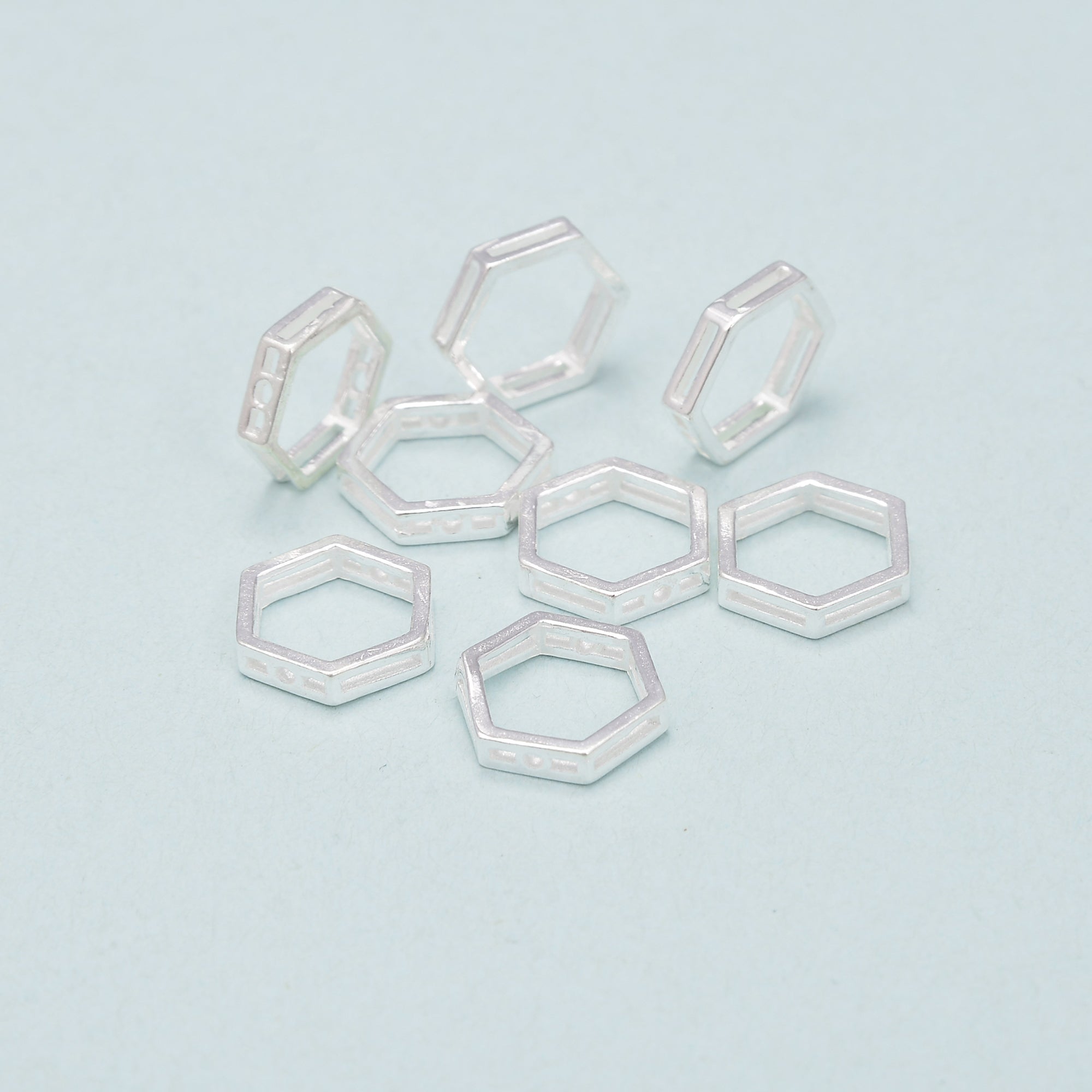 925 Sterling Silver Hollow Star Beads - 10mm Size (6pcs/Bag) - Perfect for DIY Jewelry Making, Bracelets & Necklace Designs
