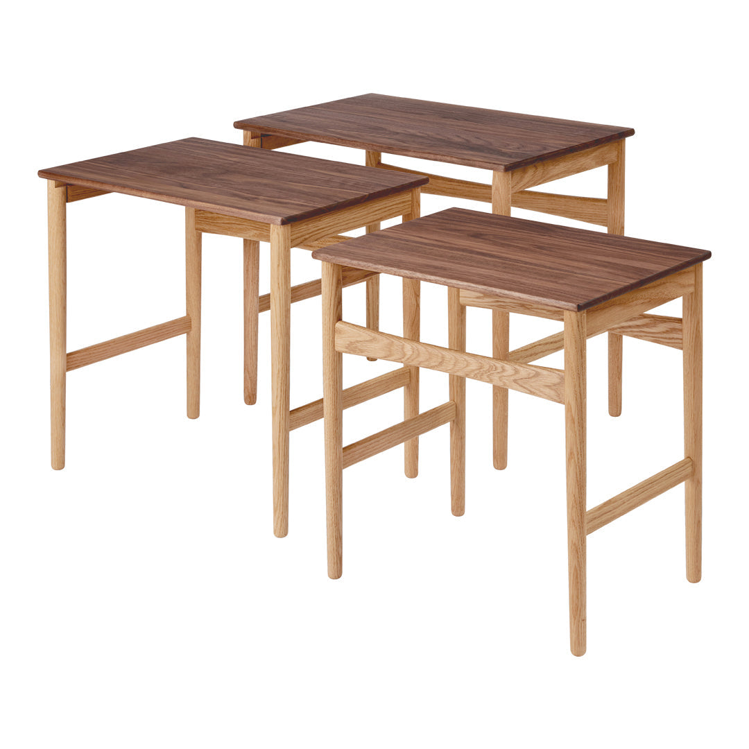 CH004 Modern Nesting Coffee Tables - Space Saving Side Tables for Living Room, Bedroom & Small Spaces - Set of 3 Stackable End Tables with Contemporary Design