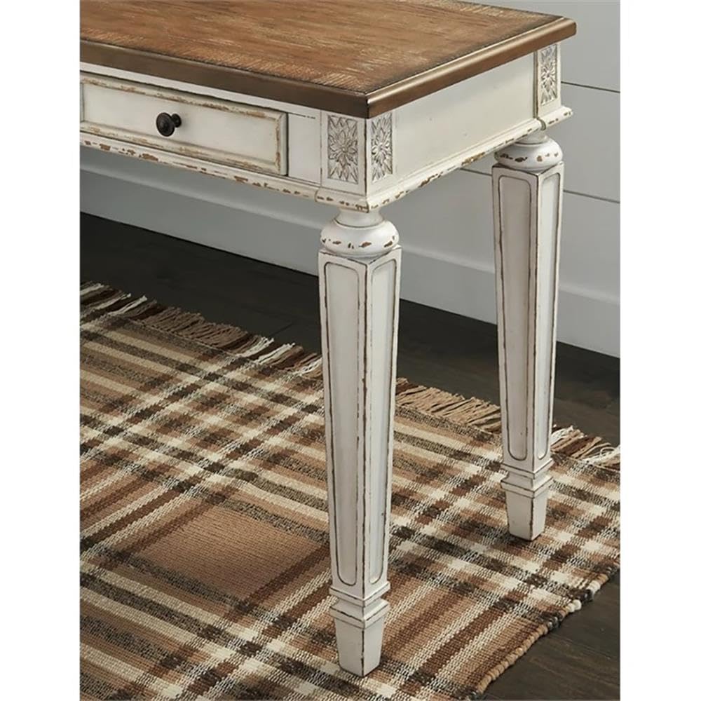 BOWERY HILL White Modern Computer Desk with USB Ports - Engineered Wood Home Office Desk for Work, Study & Gaming - Compact Writing Table for Small Spaces & Dorm Rooms