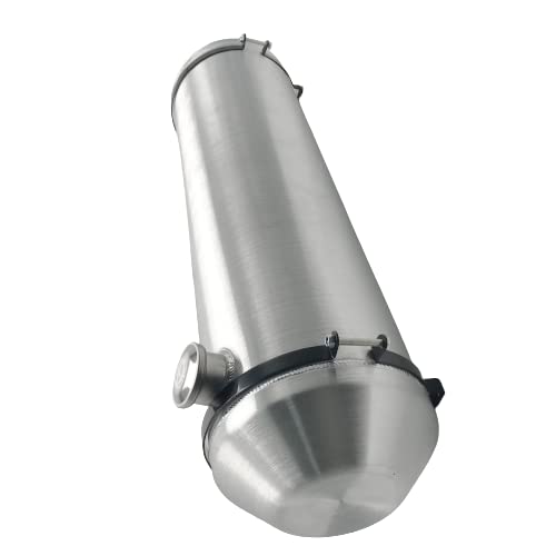 JSD AUTO PARTS 10x40 Inch 13.2 Gallon Aluminum Round Gas Tank - Fuel Tank with End Fill & 3/8 NPT Outlet for Motorcycles, ATVs, Boats, and Small Engine Applications