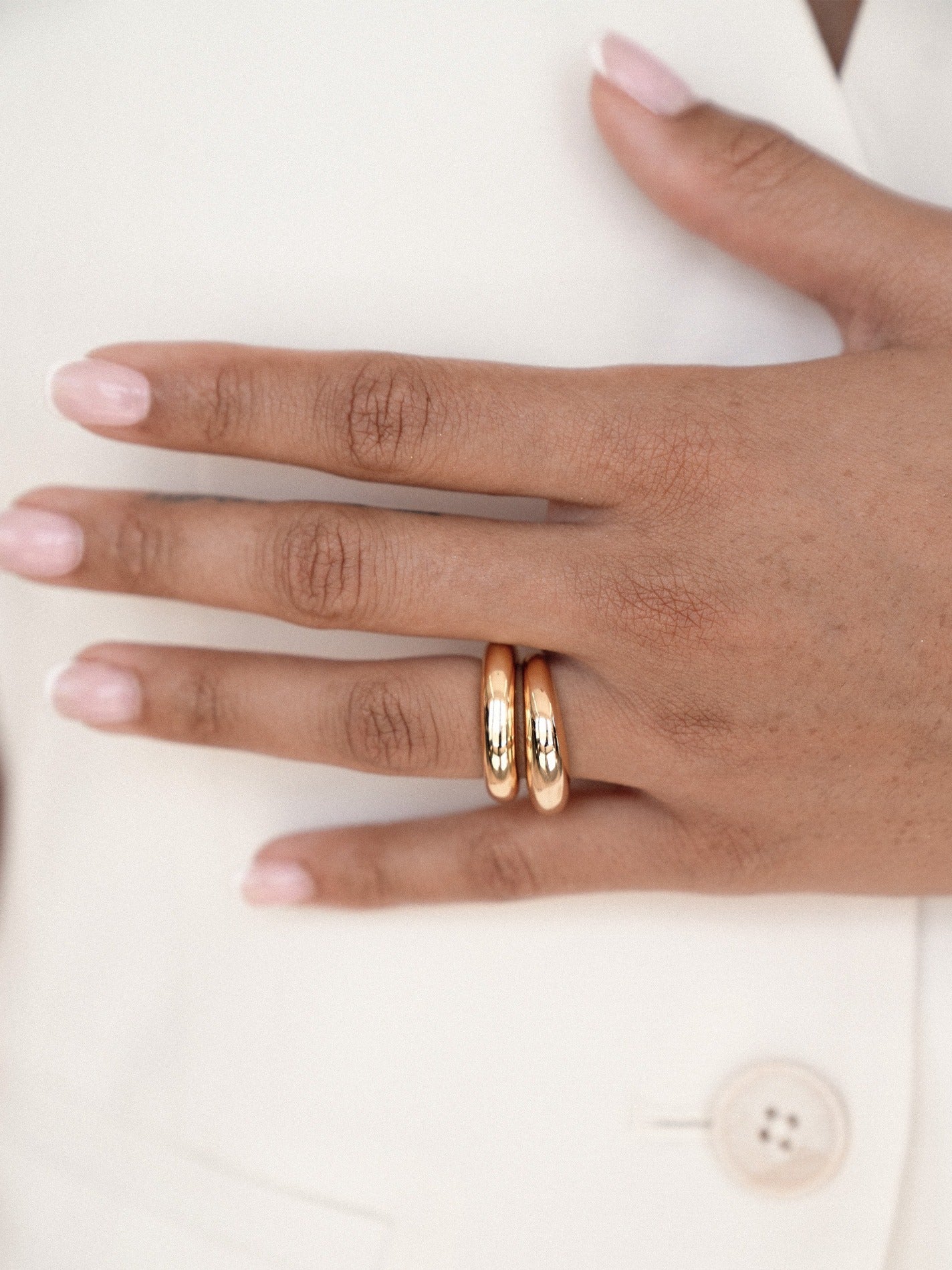 Elegant Modern Dome Ring Set for Women - Minimalist Stackable Rings - Perfect for Everyday Wear, Gifts & Special Occasions