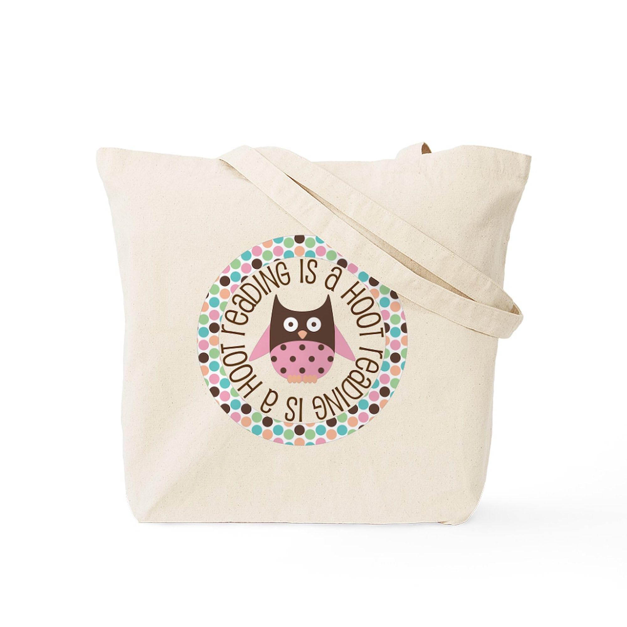 Reading Is A Hoot Tote Bag - Natural Canvas Reusable Shopping Bag for Book Lovers & Eco-Friendly Grocery Trips | Perfect for Library Visits, Beach Reads & Farmers Market Hauls