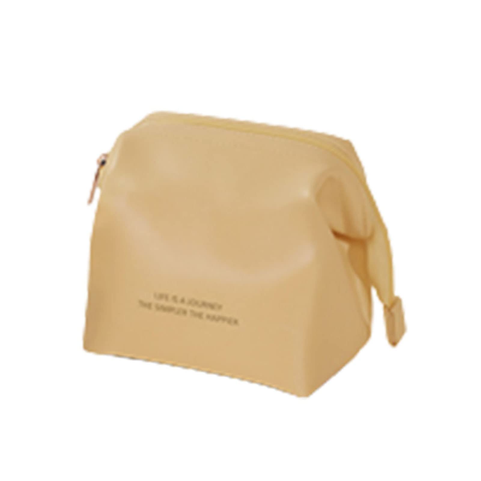 Matte Shell Shaped Makeup Bag with Hidden Pocket - Waterproof PU Cosmetic Organizer for Travel, Camping, Hiking | Perfect Gift for Women & Girls | Compact Makeup Case for Daily Use, Gym, Vacation & On-the-Go Touch Ups
