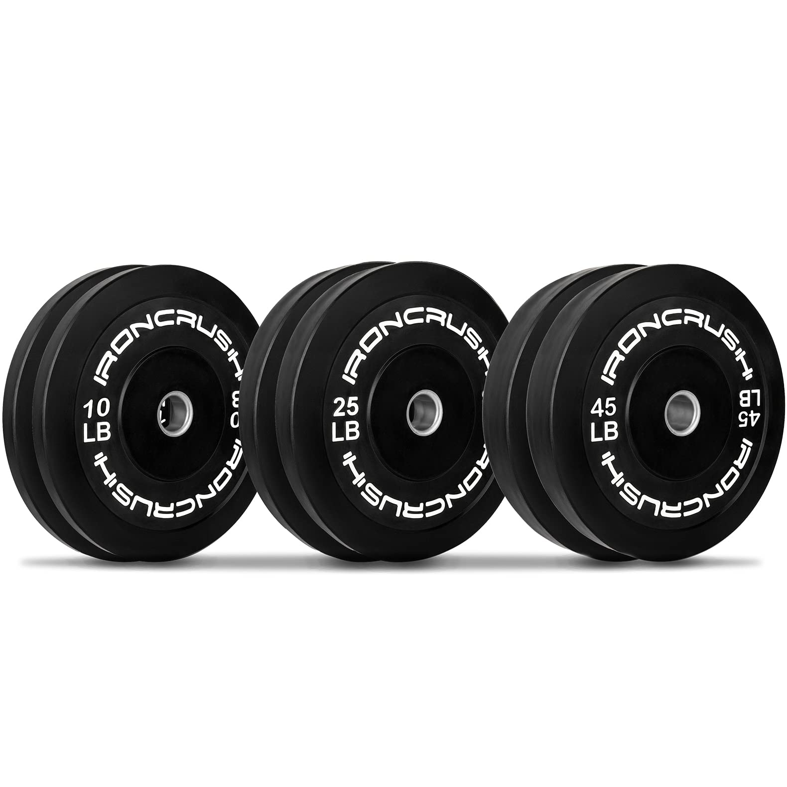 Iron Crush Olympic Bumper Plates Set - Virgin Rubber Weight Plates for CrossFit & Strength Training - 2